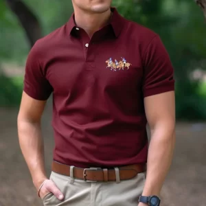 MEN'S TRIPLE PONY EMBROIDERED POLO SHIRT