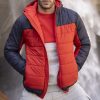 RED NAVY HOODED PUFFER JACKET